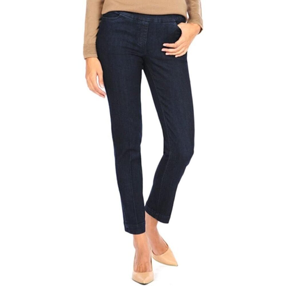 Women's Regular Straight-Leg Pants Rayon Nylon Spandex Tummy Control